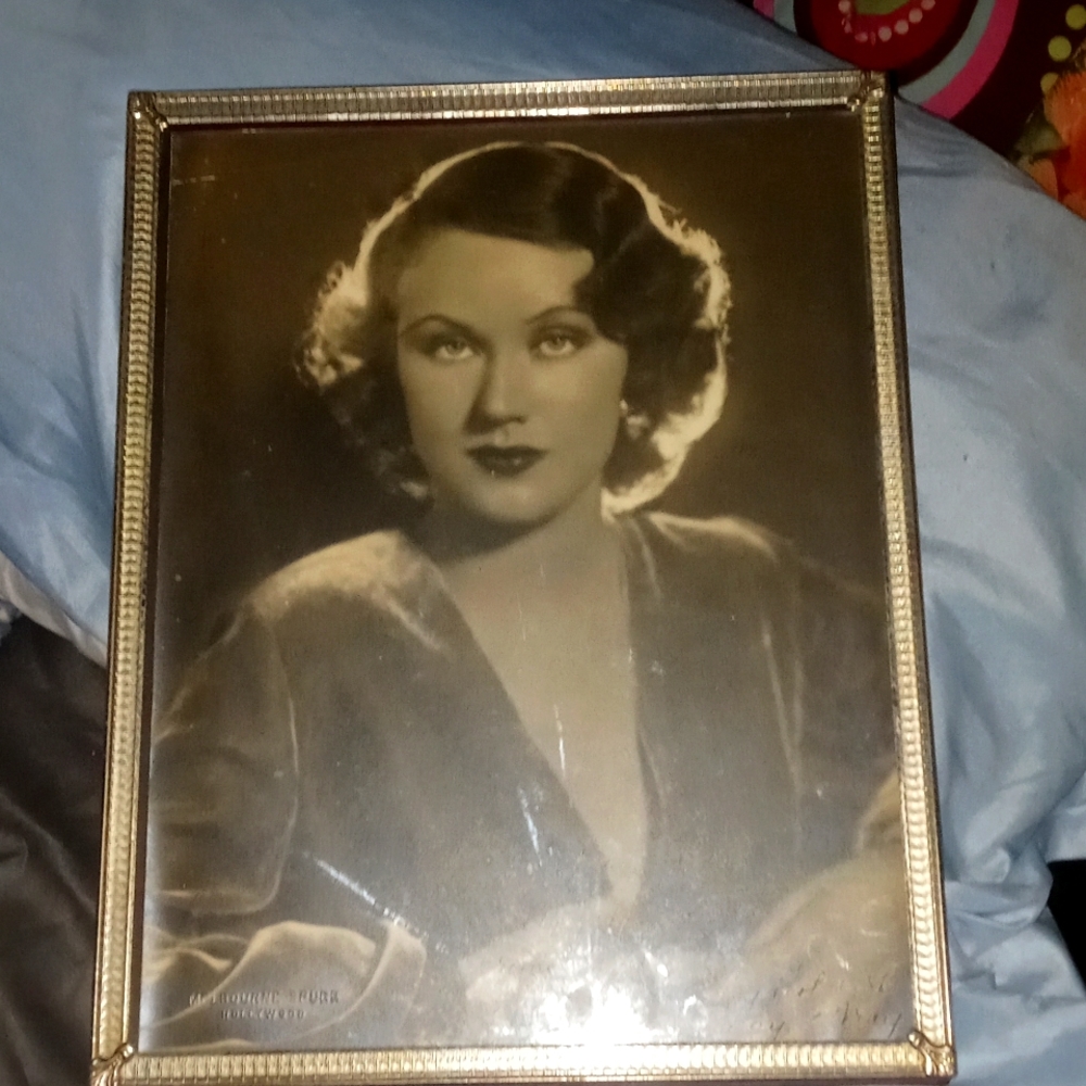 Autographed phograph of Fay Wray raised stamped by Melbourne Spurr of Hollywood